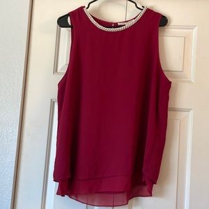 New Womens Violet + Claire Beaded Sleeveless Blouse. Womens XL